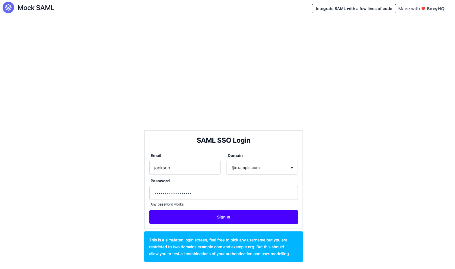 SAML Login